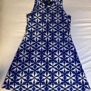 Karen Kane Blue and White Patterned Dress